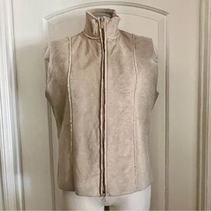 Express World Brand / Leather Suede Vest / Cream~Beige